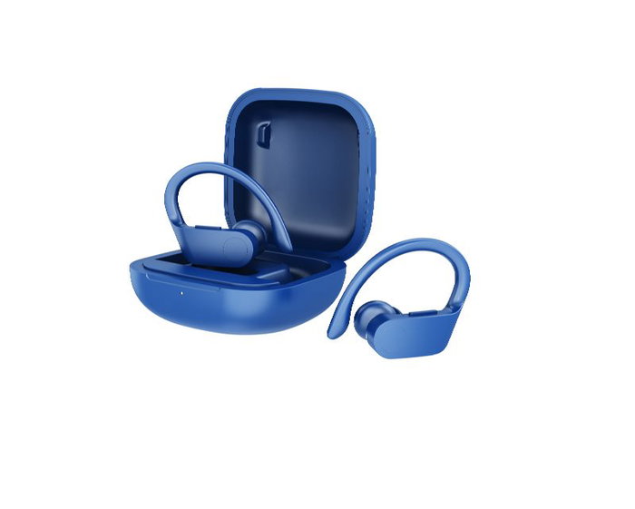 DAEWOO Auriculares Bluetooth TWS Sport con Gancho, Indicador LED, Batería 30 mAh/300 mAh, Carga USB Tipo C, Color Azul