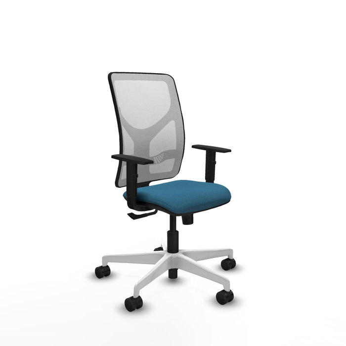 PIQUERAS Y CRESPO Silla de oficina Motilla con Mecanismo Sincro Verde petróleo y Blanco PIQUERAS Y CRESPO Silla de oficina Motilla con Mecanismo Sincro Verde petróleo y Blanco