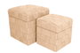 DKD Home Decor Set de 2 Reposapiés Beige con Tapa