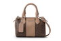 Vince Camuto Bolso de mano monograma marrón, polipiel, 21x13x13 cm