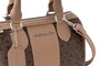 Vince Camuto Bolso de mano monograma marrón, polipiel, 21x13x13 cm