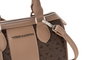 Vince Camuto Bolso de mano monograma marrón, polipiel, 21x13x13 cm