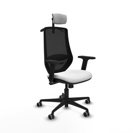 PIQUERAS Y CRESPO Silla de oficina Mardos con mecanismo Sincro, Blanco/Negro