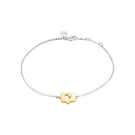 Secrecy Pulsera de Plata de Ley 925 Reciclada con Baño de Oro 18k y Diamante