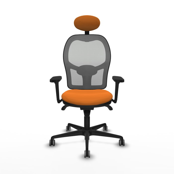 PIQUERAS Y CRESPO Silla de oficina Jorquera Naranja y Gris con Brazos 3D PIQUERAS Y CRESPO Silla de oficina Jorquera Naranja y Gris con Brazos 3D