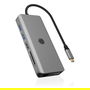 ICY BOX IB-DK4061-CPD USB-C Docking Station con Carga PD de 100W y Múltiples Puertos