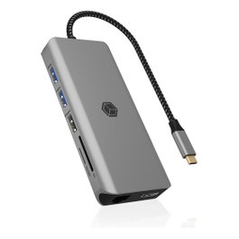 ICY BOX IB-DK4061-CPD Docking Station 12 en 1 USB-C 100W PD Gris