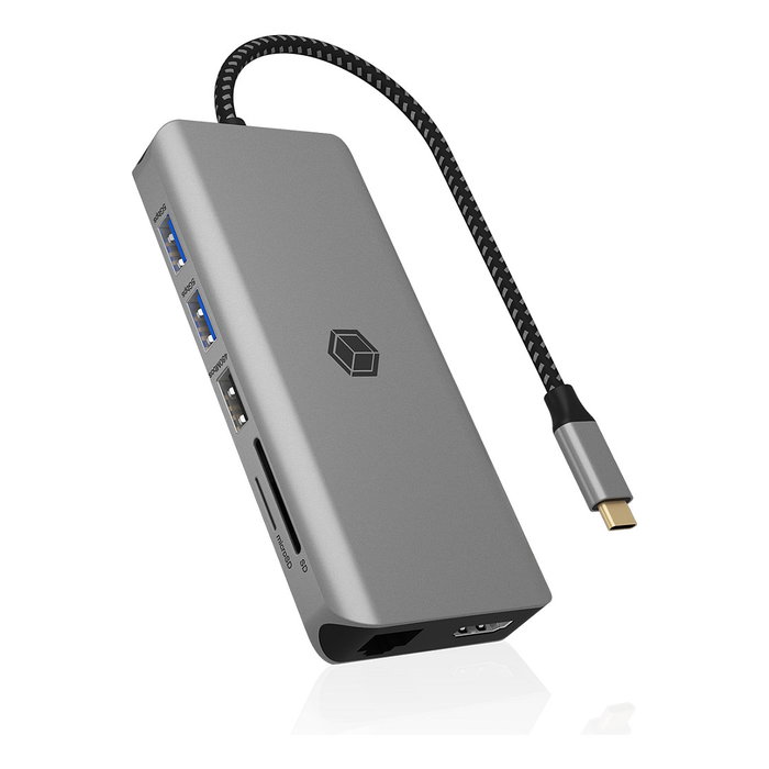 ICY BOX IB-DK4061-CPD Docking Station 12 en 1 USB-C 100W PD Gris ICY BOX IB-DK4061-CPD Docking Station 12 en 1 USB-C 100W PD Gris