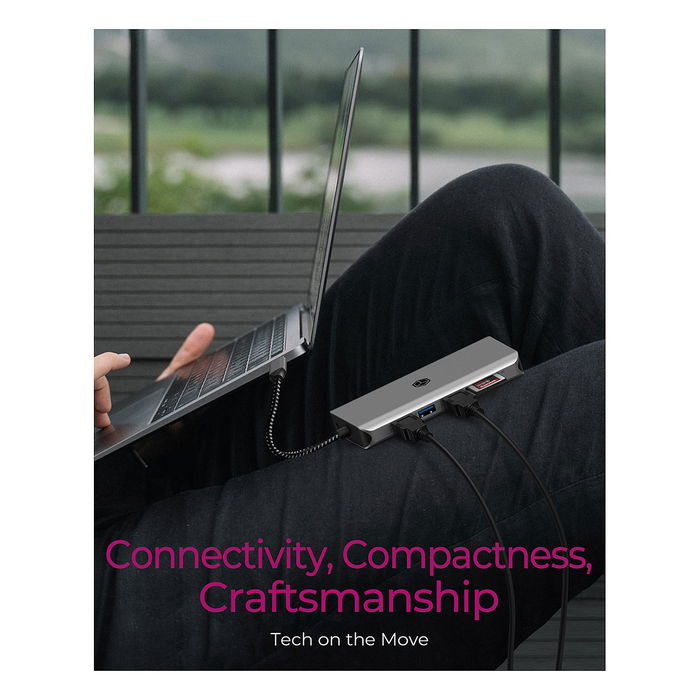 ICY BOX IB-DK4061-CPD USB-C Docking Station con Carga PD de 100W y Múltiples Puertos