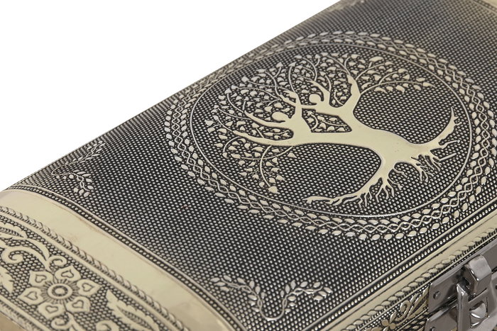 DKD Home Decor Joyero Indio Champan Blanco 10 x 6.5 x 22.5 cm