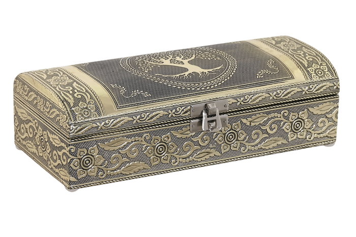 DKD Home Decor Joyero Indio Champan Blanco 10 x 6.5 x 22.5 cm