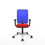 PIQUERAS Y CRESPO Silla de oficina Motilla con mecanismo Sincro, Rojo y Azul