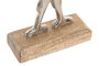 DKD Home Decor Set de 2 Figuras de Gallo Gris y Marrón en Aluminio y Mango