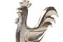 DKD Home Decor Set de 2 Figuras de Gallo Gris y Marrón en Aluminio y Mango