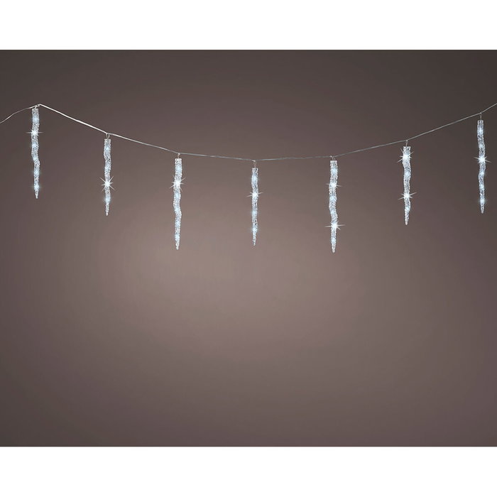 Lumineo Cortina LED Carámbanos 60 LEDs Luz Fría Exterior 3,6 m