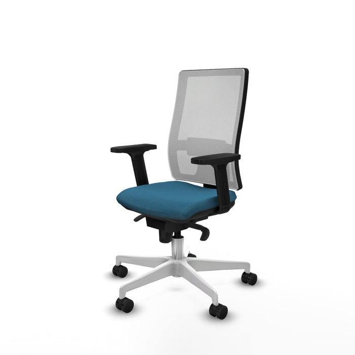 PIQUERAS Y CRESPO Silla de oficina Horna con mecanismo Sincro Verde petróleo y Blanco PIQUERAS Y CRESPO Silla de oficina Horna con mecanismo Sincro Verde petróleo y Blanco