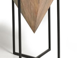 Mesa Rinconera de Madera de Mango y Metal GINER Y COLOMER 63x50x50cm