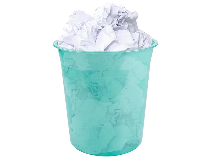 Liderpapel Papelera de plástico 13 litros menta translucido 275x285 mm