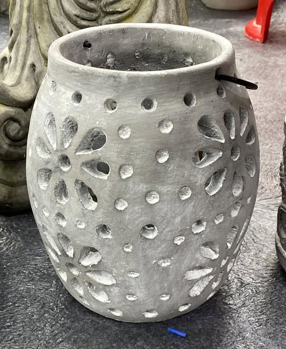 DKD Home Decor Portavelas de Cemento Gris 17x17x19 cm