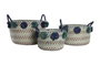 DKD Home Decor Cesta Mediterraneo Multicolor Set de 3, 46 x 44 x 34 cm