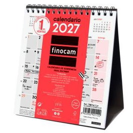 FINOCAM Calendario de Sobremesa Triangular 2027 para Escribir XS 140x150mm