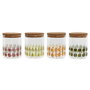 DKD Home Decor Pack de 4 Botes de Borosilicato 700ml Diseño Frutas