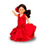 Famosa Nal02000 Muñeca Nancy Colección Flamenca Reedición, vestido raso rojo sin mangas y flecos, coleta rizada con flor, +6 años