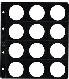 Funda Para Album De Monedas Pardo Con Alma Opaca Negra Ø 42Mm 12 Aloj. (Set de 25)