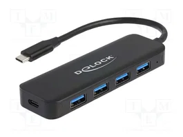 DeLOCK Hub USB Type-C con 4 puertos USB 3.2 Gen 1 y Power Delivery 85W