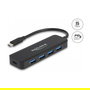 DeLOCK Hub USB-C 4 Puertos USB 3.2 Gen 1 + 1 USB-C con Power Delivery de 85W, Negro, Metal - Hub USB Tipo C con 5 Puertos y Carga Rápida