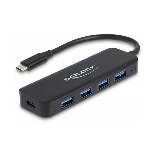 DeLOCK Hub USB Type-C 4 Puertos USB 3.2 Gen 1 con Power Delivery 85W Negro DeLOCK Hub USB Type-C 4 Puertos USB 3.2 Gen 1 con Power Delivery 85W Negro