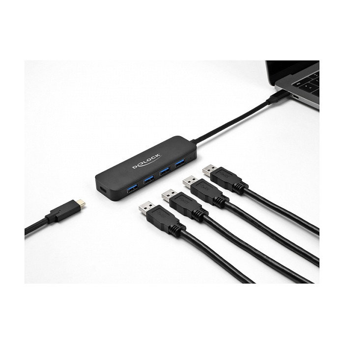 DeLOCK Hub USB Type-C 4 Puertos USB 3.2 Gen 1 con Power Delivery 85W Negro DeLOCK Hub USB Type-C 4 Puertos USB 3.2 Gen 1 con Power Delivery 85W Negro