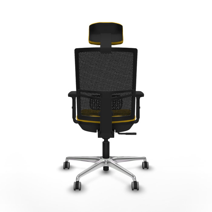 PIQUERAS Y CRESPO Silla de oficina Yunquera con mecanismo Sincro, Tela Amarillo y Malla Negro PIQUERAS Y CRESPO Silla de oficina Yunquera con mecanismo Sincro, Tela Amarillo y Malla Negro