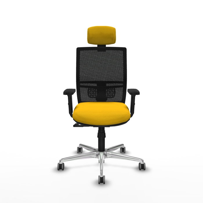 PIQUERAS Y CRESPO Silla de oficina Yunquera con mecanismo Sincro, Tela Amarillo y Malla Negro PIQUERAS Y CRESPO Silla de oficina Yunquera con mecanismo Sincro, Tela Amarillo y Malla Negro