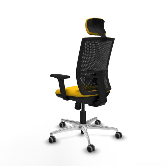 PIQUERAS Y CRESPO Silla de oficina Yunquera con mecanismo Sincro, Tela Amarillo y Malla Negro PIQUERAS Y CRESPO Silla de oficina Yunquera con mecanismo Sincro, Tela Amarillo y Malla Negro
