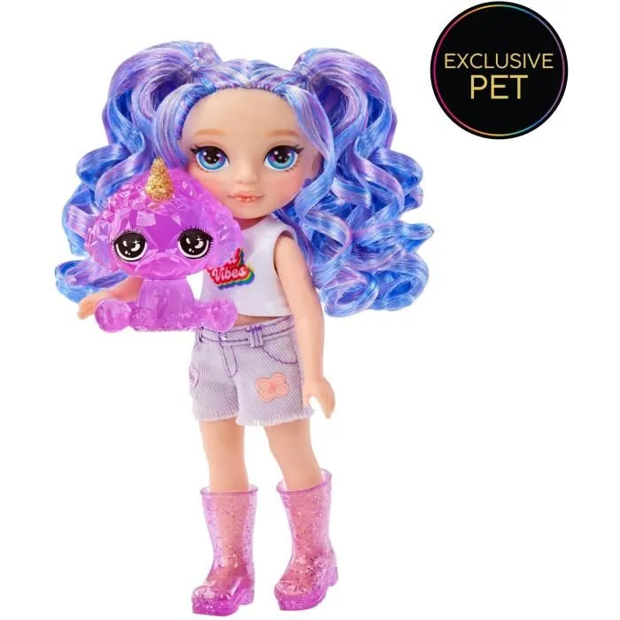 Rainbow High Littles Muñeca 15cm + Mascota Morado LIT35051531234 - A partir de 4 años
