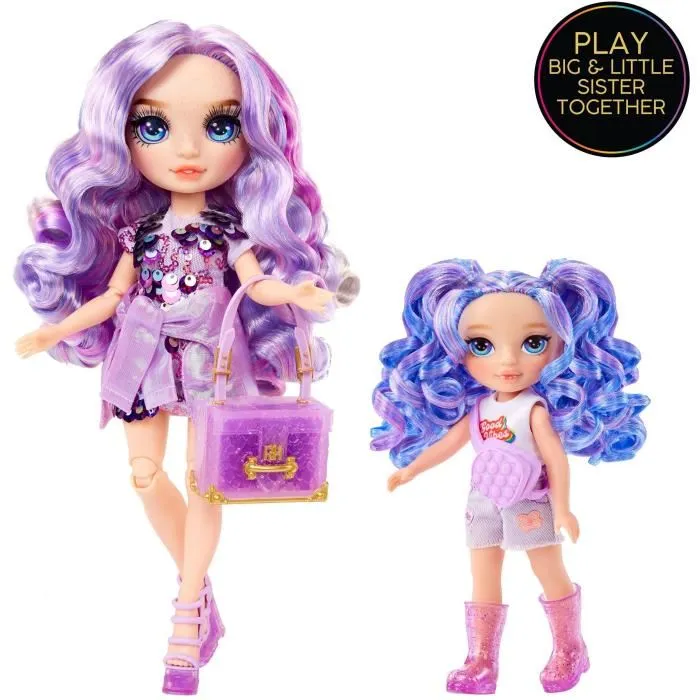 Rainbow High Littles Muñeca 15cm + Mascota Morado LIT35051531234 - A partir de 4 años