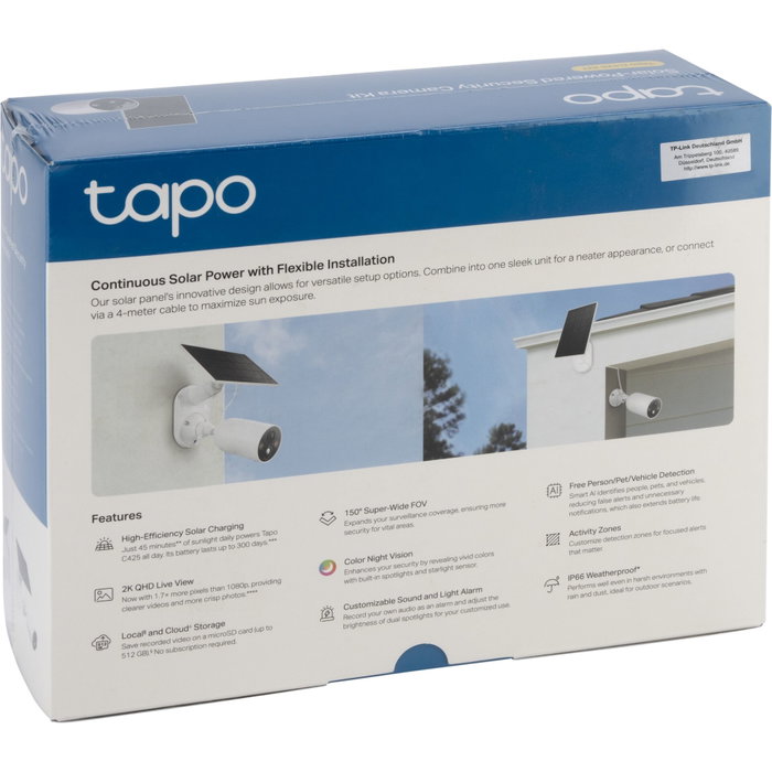 TP-Link Tapo C425 Kit con Panel Solar