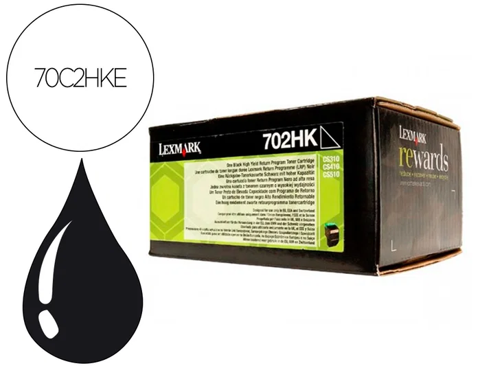 Lexmark Cartucho de tóner 702HKE Negro