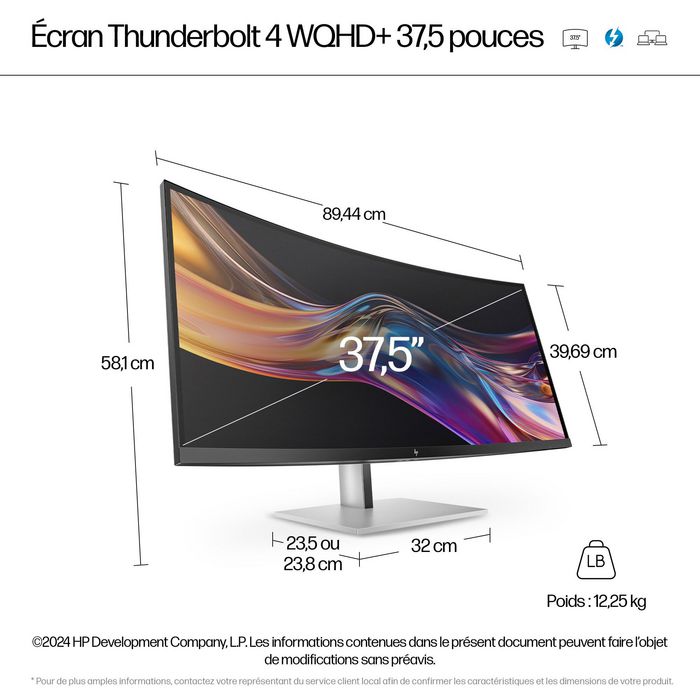 HP Series 7 Pro 738pu Monitor Curvo WQHD+ 37,5 pulgadas Thunderbolt 4 HP Series 7 Pro 738pu Monitor Curvo WQHD+ 37,5 pulgadas Thunderbolt 4