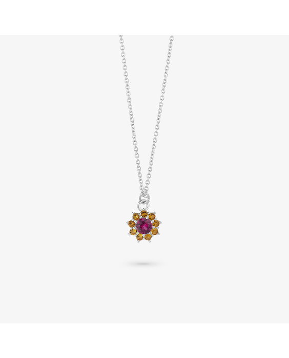 Radiant Collar Silver Piedra Rosa ROSETONES 40CM Radiant Collar Silver Piedra Rosa ROSETONES 40CM