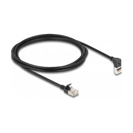 DeLOCK Cable de red RJ45 Cat.6A S/FTP Slim 90° 2 m Negro