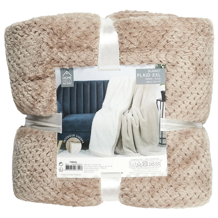 Home Deco Factory Manta Beige XXL 180x220 cm Home Deco Factory Manta Beige XXL 180x220 cm