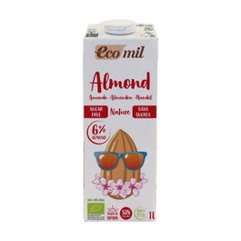 Ecomil Bebida de Almendras Bio Sin Azúcar 1L - Ecológica, Sin Lactosa