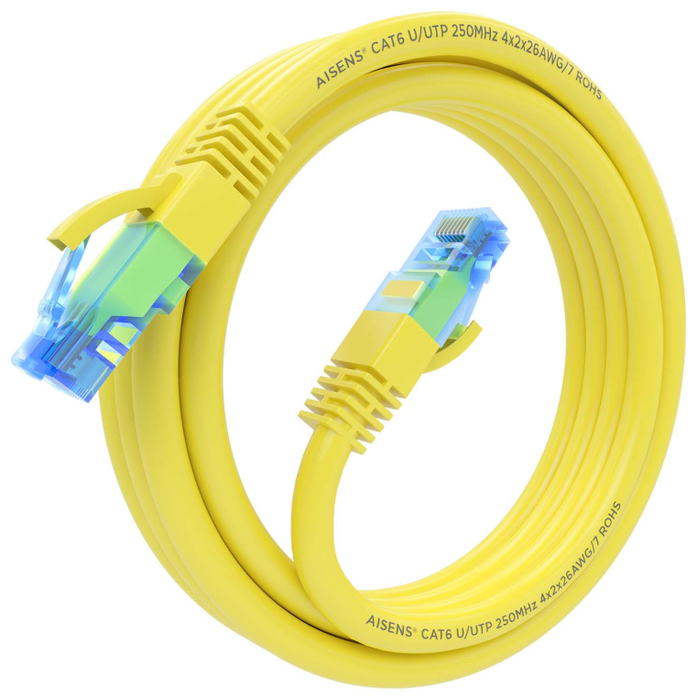 Aisens Cable de Red Cat.6 UTP AWG26 CCA Amarillo 3m A135-0836