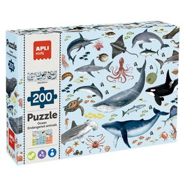 APLI Puzle Educativo APLI Kids 200 Piezas Animales Marinos Amenazados