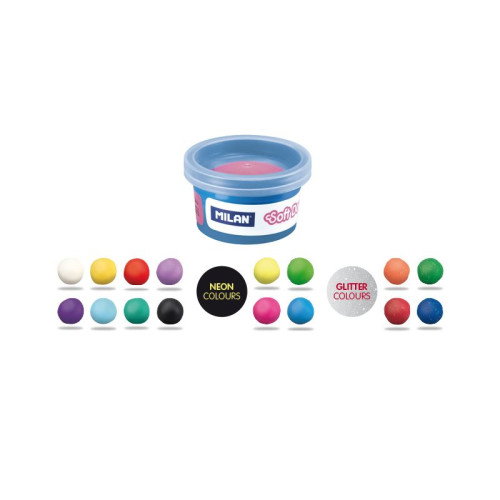 MILAN Maletín de Pasta Modelar Soft Dough de 16 Colores Surtidos