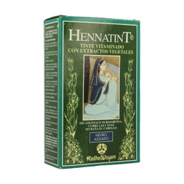 Radhe Shyam Hennatint Negro Azulado Tinte Semi-Permanente Sin Amoniaco Cobertura de Canas