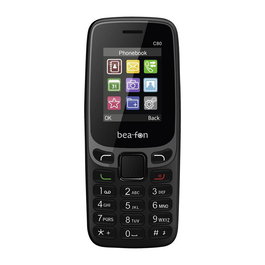Beafon C80 - Teléfono Móvil Básico 2G Dual SIM, Barra, Pantalla 1.77" (4.5 cm) TFT, Bluetooth, Radio FM, Cámara, 800 mAh, Negro