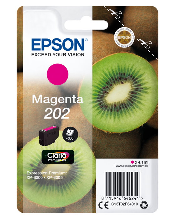 EPSON Singlepack Magenta 202 Claria Premium Ink con RF EPSON Singlepack Magenta 202 Claria Premium Ink con RF